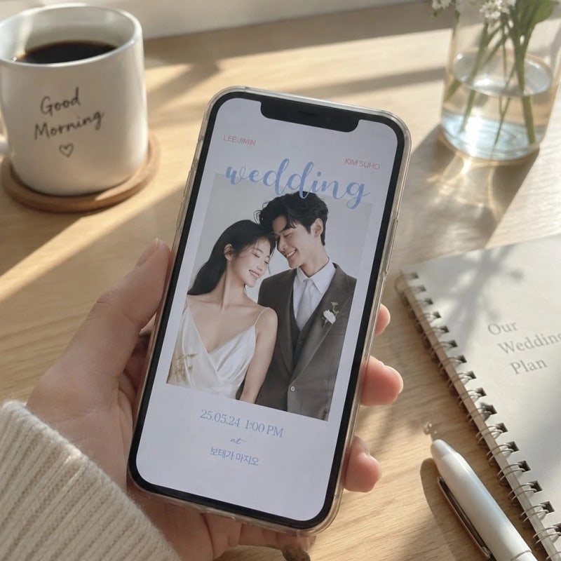 [모바일청첩장 셀프] 당일제작 ! 무제한 수정 & 부모님 계좌번호 분리 꿀팁