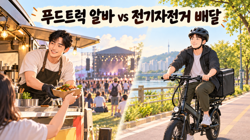 주말 푸드트럭 알바 후기｜전기자전거 배달과 수입 비교