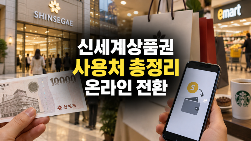 신세계상품권 사용처 총정리: 온라인, 오프라인, 외식, 대형마트, 아울렛, SSG머니 전환