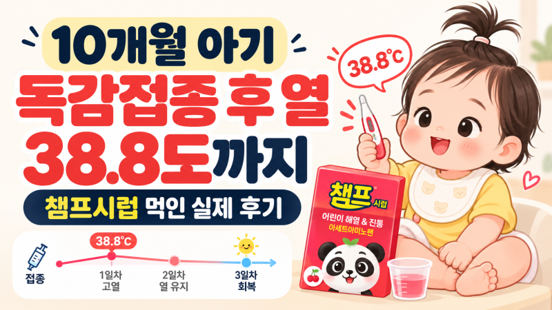 10개월 아기 첫 독감 예방접종 후 열 38.8도, 언제 내렸을까? 3일간 접종열 후기
