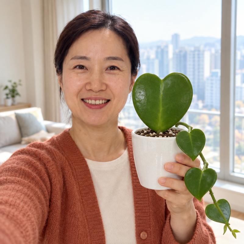 "잎 1장짜리 하트호야는 평생 안 자라요" 줄기 10cm로 다시 시작하는 삽목과 화분 키우기