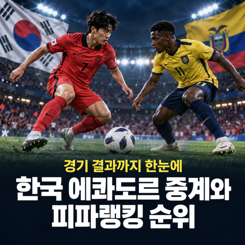 한국 에콰도르 중계와 피파랭킹 순위, 3대0 경기 결과 총정리