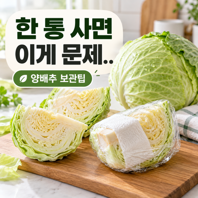 양배추 보관하는 방법, 한 통 사면 계속 먹게 되는 1인 가구의 양배추 보관법