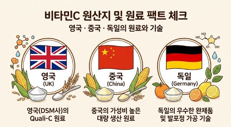 영국산 vs 중국산 진짜 다를까? 원산지 비교부터 비타민C 효능·메가도스 주의점 총정리!
