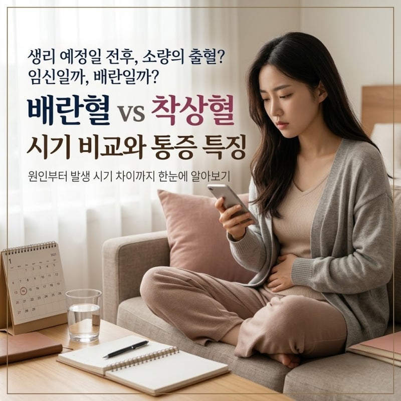 배란혈 vs 착상혈 시기 비교와 착상혈통증