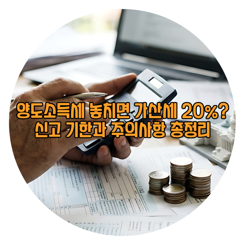 양도소득세 놓치면 가산세 20%? 신고 기한과 주의사항 총정리