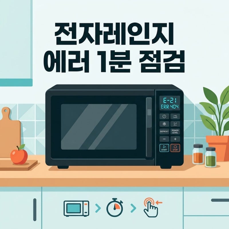 전자레인지 에러 표시 뜰 때 확인할 것과 먹통 해결법
