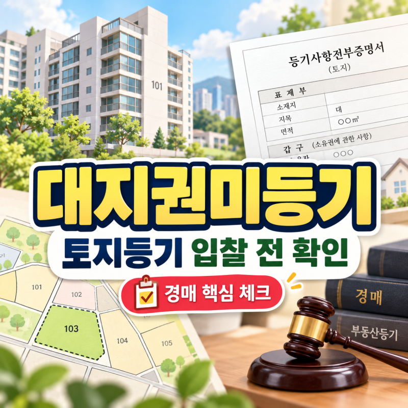 경매 대지권미등기 아파트 토지등기 가능한지 입찰 전 꼭 확인해야 할 사항 ㅣ수원법원 동탄....