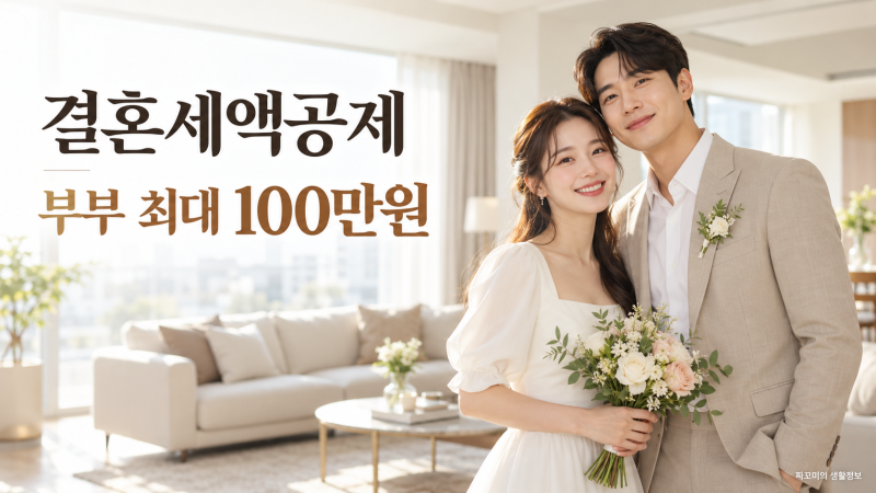 2026 결혼세액공제, 혼인신고하면 부부 최대 100만원? 12월 31일 전 확인할 조건