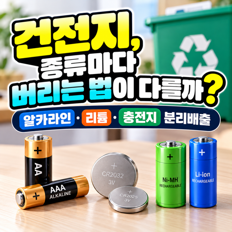 건전지 종류별 버리는 법, 알카라인·리튬·충전지 분리배출 방법