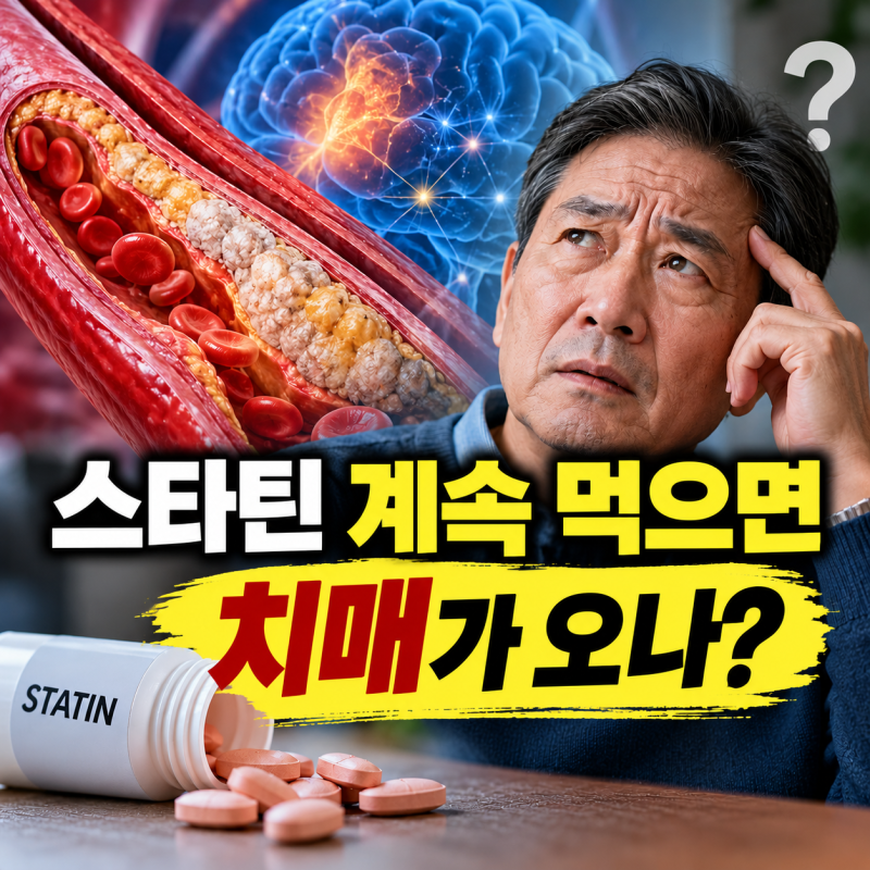 고지혈약(스타틴) 계속 먹으면 몸속 석회화가 진행 된다던데 치매가 오나?