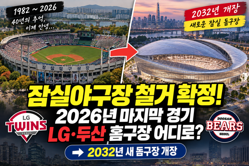 ⚾ 잠실야구장 철거 언제?! 2026년 마지막 시즌·LG 두산 홈구장 이전·2032년 돔구장 개장