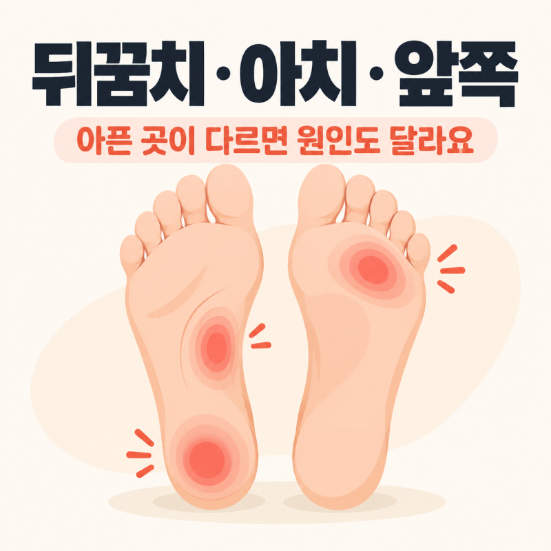 발바닥 통증,족저근막염 증상 일까? 부위별 원인과 치료법 총정리(+아치, 앞쪽, 가운데, 뒤꿈....
