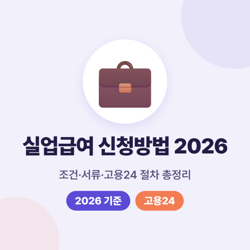 실업급여 신청방법 2026, 조건, 서류, 고용24 온라인 절차 총정리