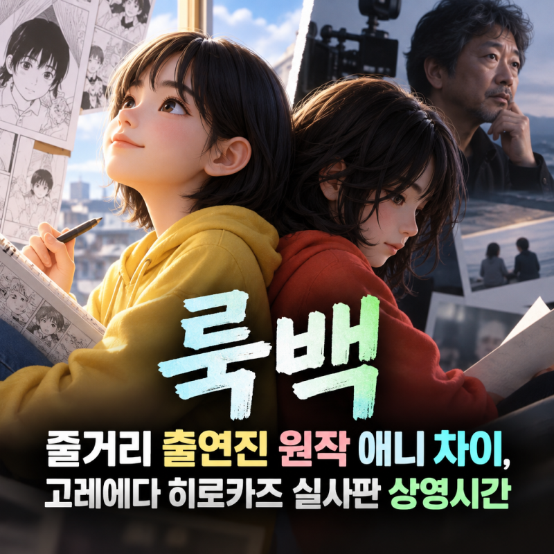 영화 룩백 줄거리 출연진 원작 애니 차이, 고레에다 히로카즈 실사판 상영시간