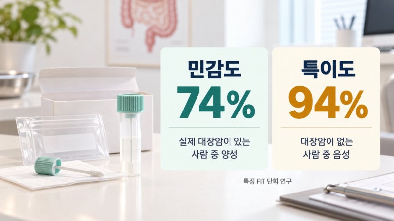 대장암 대변검사 정확도, FIT 74%·94%의 조건과 해석