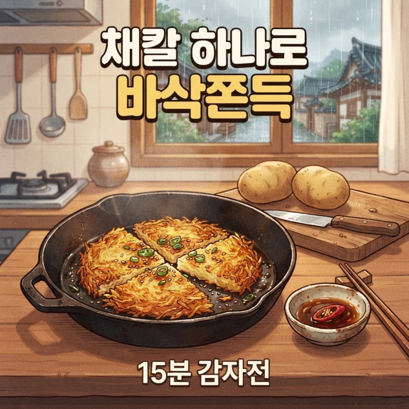 감자전 15분, 강판 대신 채칼 하나 바꿨더니 생긴 일