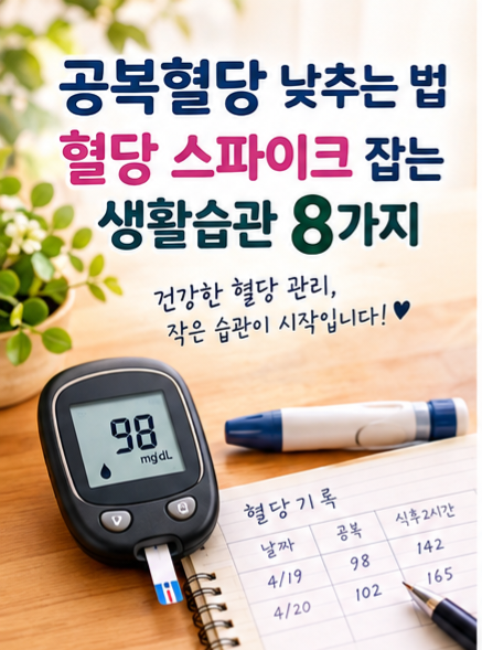 공복 혈당 낮추는 법｜혈당 스파이크 잡는 생활습관 8가지