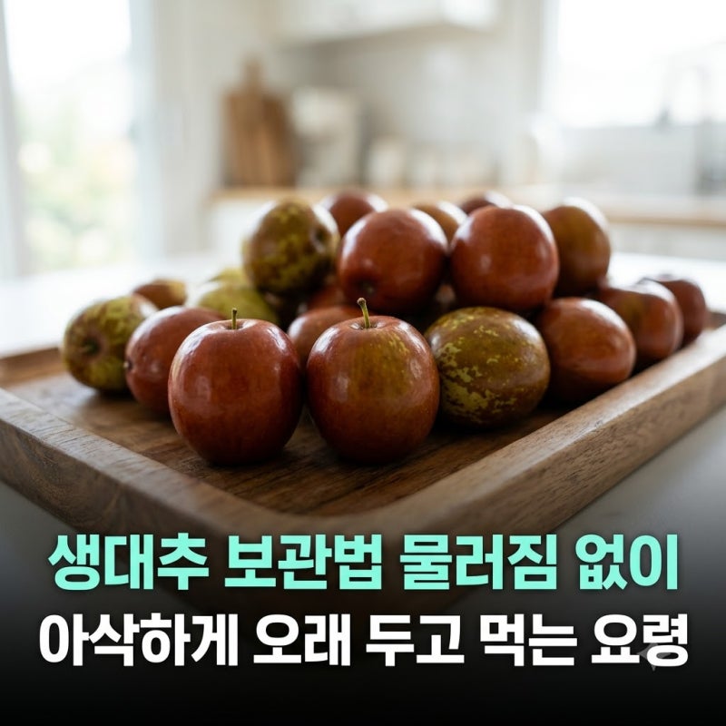 생대추 보관법 물러짐 없이 아삭하게 오래 두고 먹는 방법