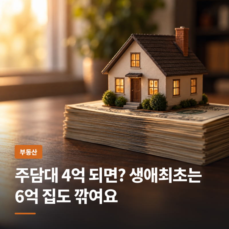 주담대 4억 되면? 생애최초는 6억 집도 깎여요