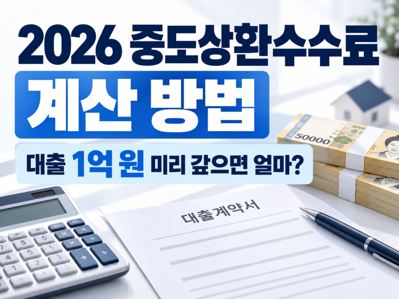 2026 중도상환수수료 계산 방법 총정리, 대출 조기상환 시 얼마나 낼까?
