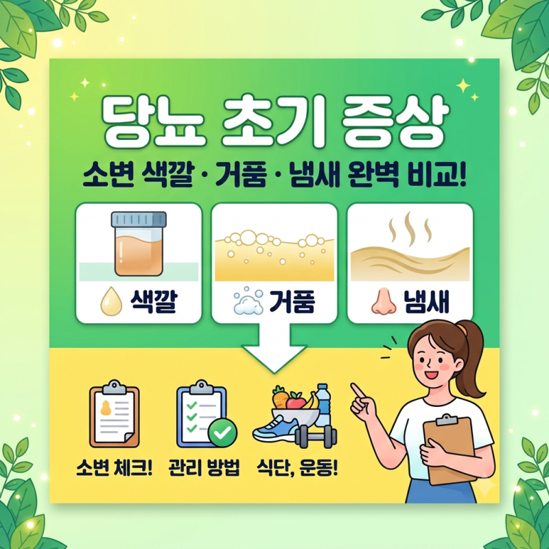 당뇨초기증상 소변 색깔·거품·냄새 완벽 비교 및 관리 방법