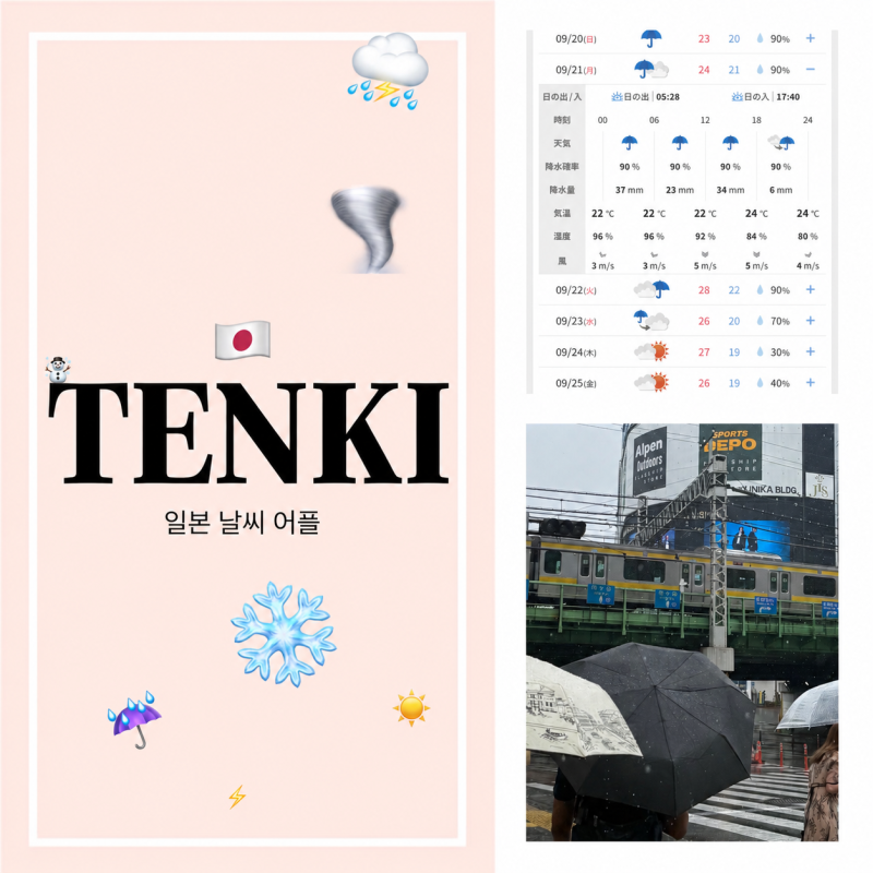 [텐키 tenki.jp] 일본 날씨 앱 추천 도쿄 9월 날씨·옷차림과 정확도 후기