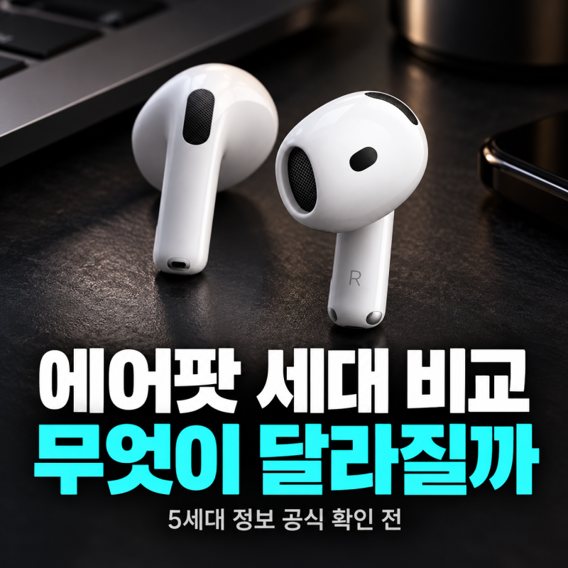 에어팟 5세대 4세대 차이 총정리, 가격부터 노이즈캔슬링까지 비교