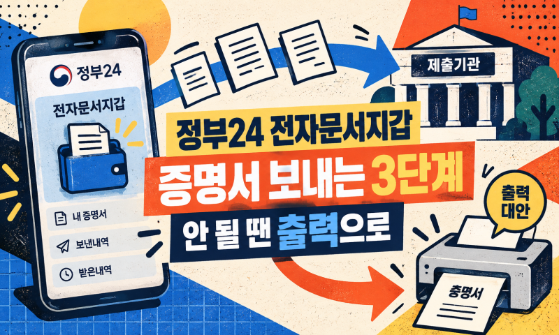 정부24 전자문서지갑으로 증명서 보내는 3단계와 안 될 때 출력 대안