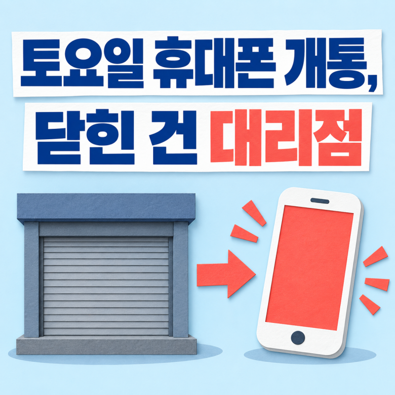 토요일 휴대폰 개통, 대리점이 닫혔다면 선불폰 주말개통으로, 일요일 알뜰폰 개통까지 되는....