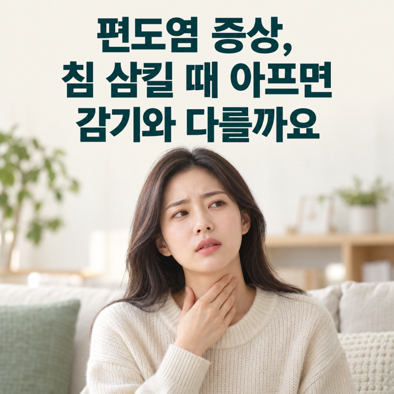 편도염 증상, 침 삼킬 때 아프면 감기와 다를까요
