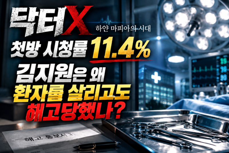닥터X 첫방 시청률 11.4%, 김지원은 왜 환자를 살리고도 해고당했나