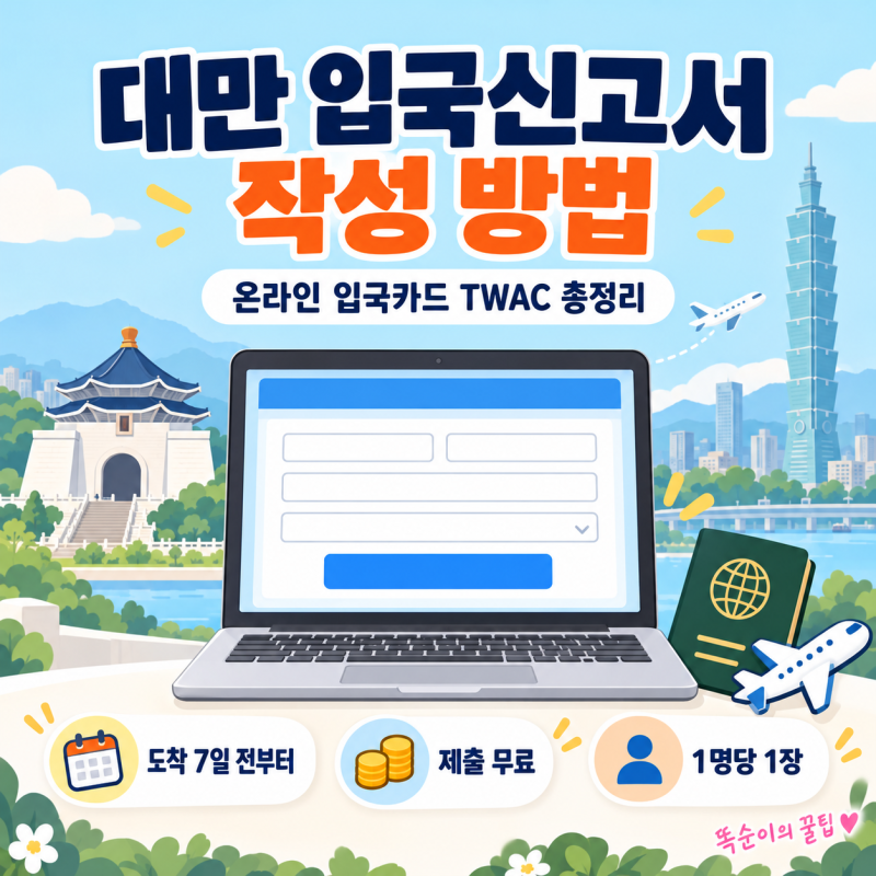 대만 입국신고서 작성 방법, 온라인 입국카드 TWAC 공식 사이트·도착 7일 전 작성·주의사항 ....