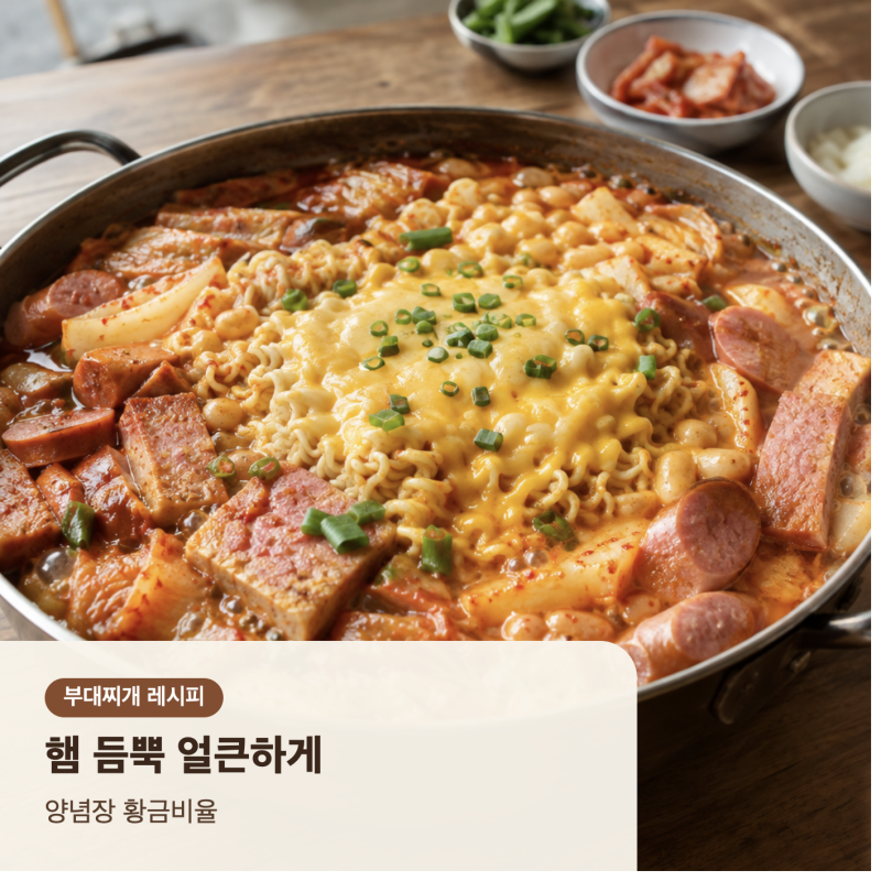 부대찌개 레시피 | 햄 듬뿍 얼큰한 의정부식 부대찌개