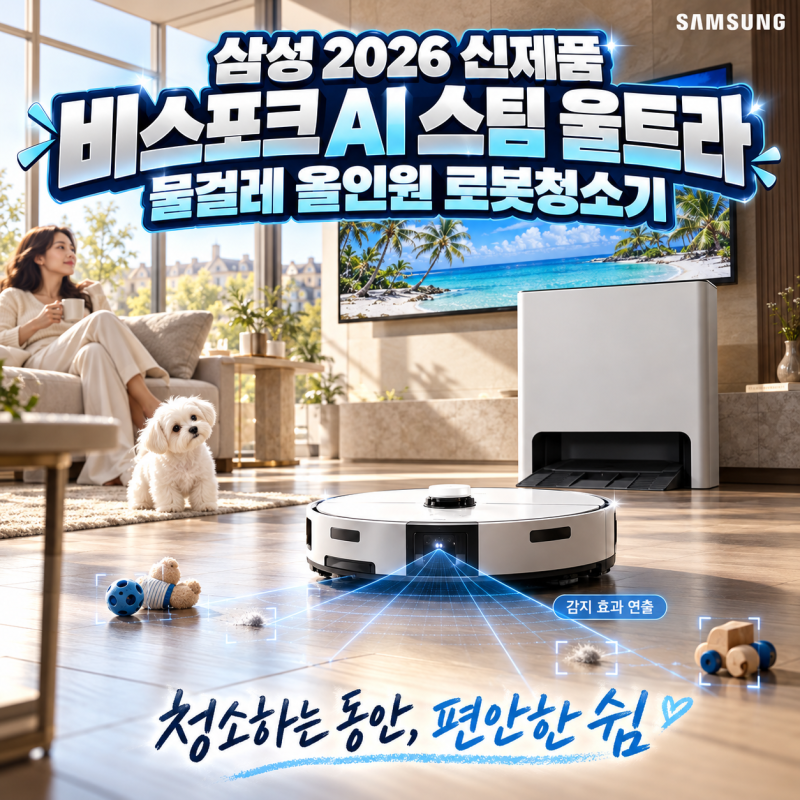 삼성 비스포크 AI 스팀 울트라 로봇청소기, 걸레 관리까지 줄이고 싶다면