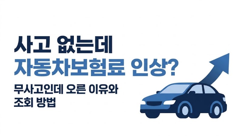 사고 없이 자동차보험료 인상? 무사고인데 오른 이유와 할인·할증 조회 방법