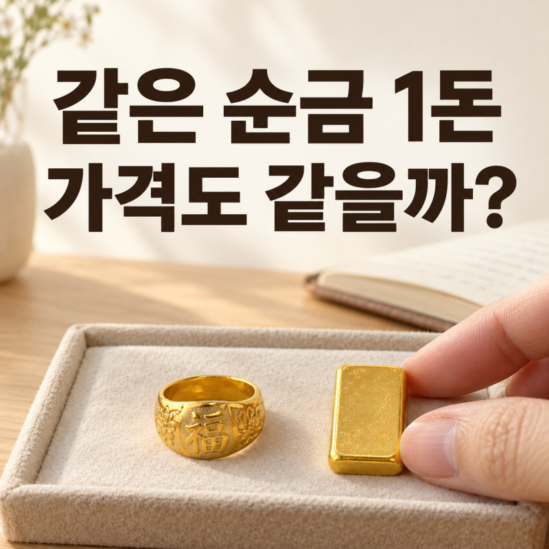 금시세 "같은 순금 1돈이면, 돌반지와 골드바 가격은 같을까?"