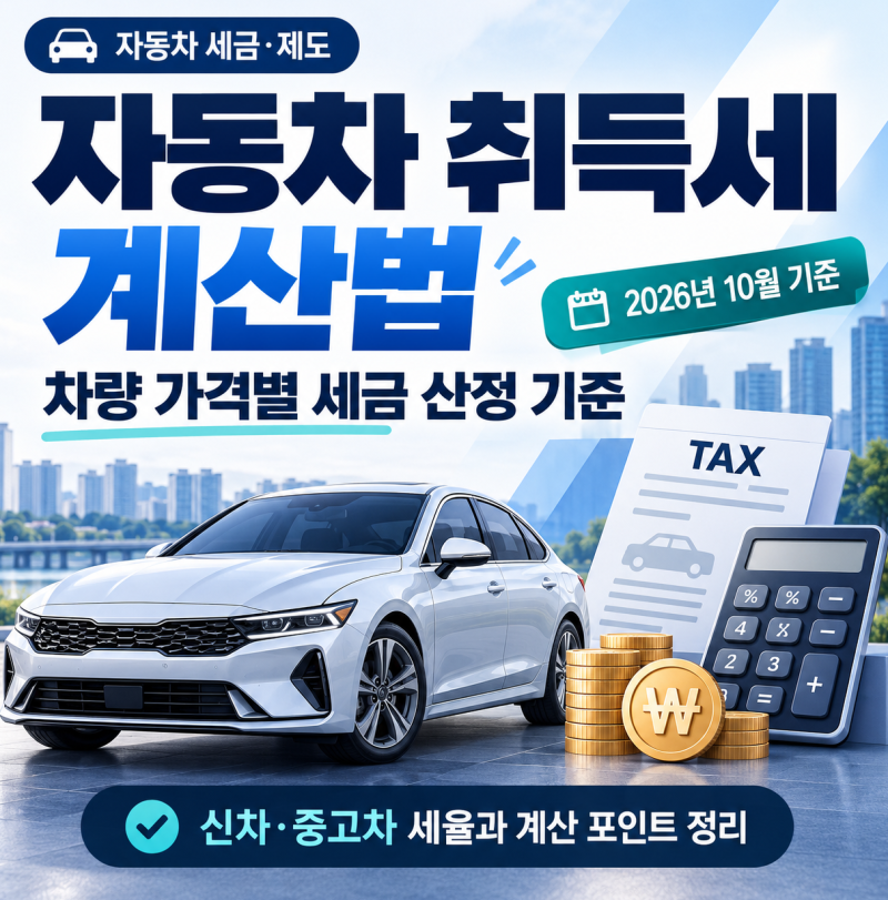 자동차 취득세 계산법 차량 가격별 세금 산정 기준