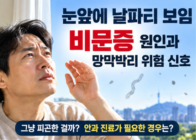 눈앞에 날파리 보임, 비문증 원인과 망막박리 위험 신호