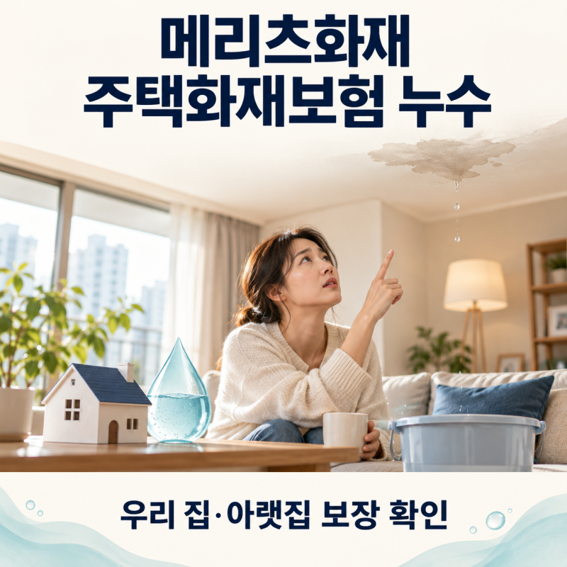 메리츠화재 주택화재보험 누수, 우리 집과 아랫집 보장 차이는?