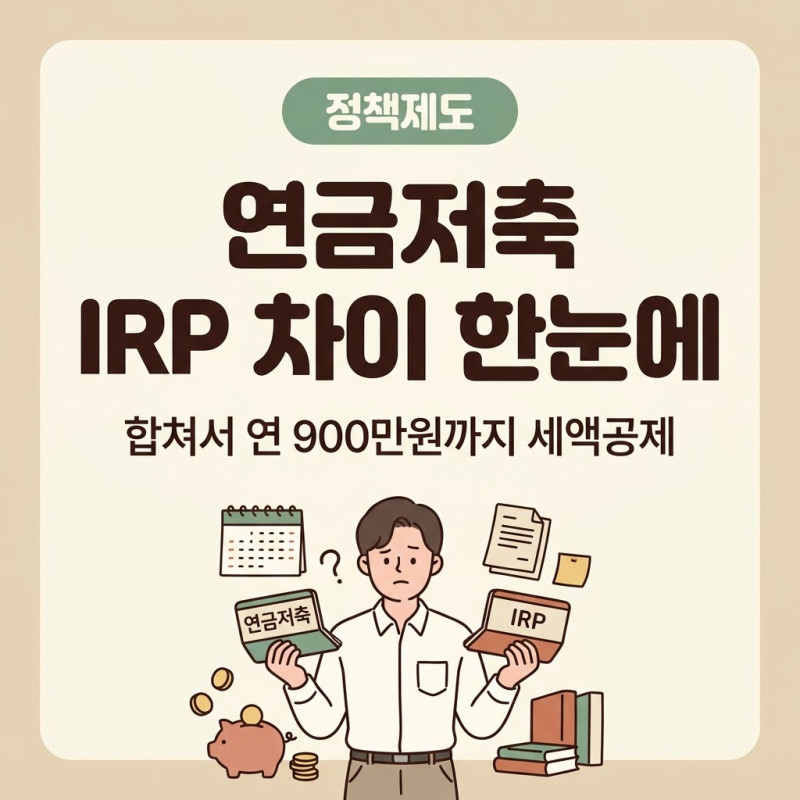 연금저축 IRP 차이, 처음 가입할 때 고르는 법: 세액공제·인출·수수료 비교