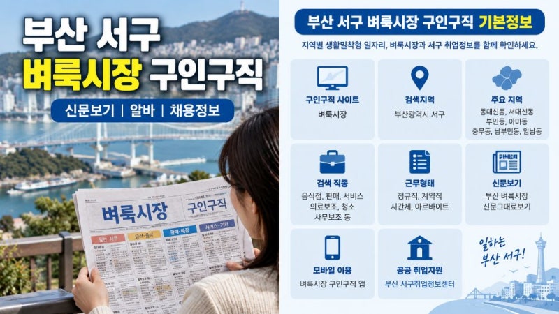 부산 서구 벼룩시장 구인구직 바로가기｜신문그대로보기·송도·암남동 알바·중장년 일자리