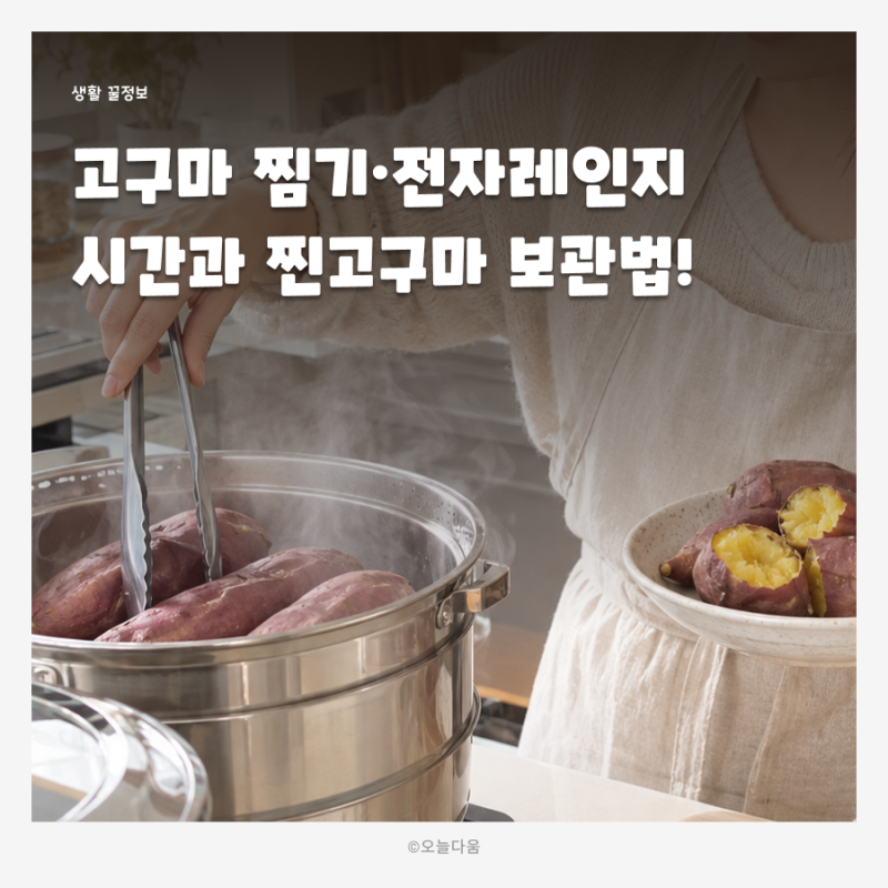 고구마 상태체크 유용한 레시피 정리! 찜기,전자레인지 시간과 찐고구마 보관법