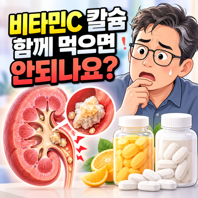 비타민C 칼슘 칼슘제 같이 먹어도 될까? 신장결석 걱정되는 이유