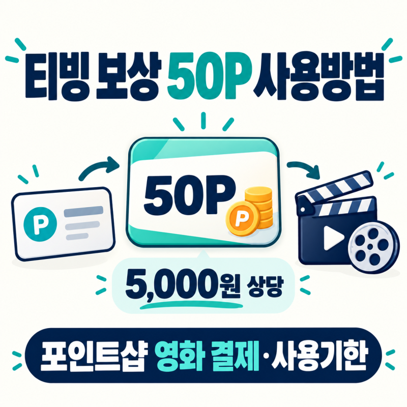 티빙 보상 50P 사용방법, 포인트샵 영화 결제·사용기한 정리