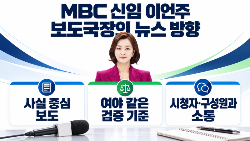 이언주 MBC 신임 보도국장, 정파성 오해 벗겠다는 발언과 뉴스 변화 방향