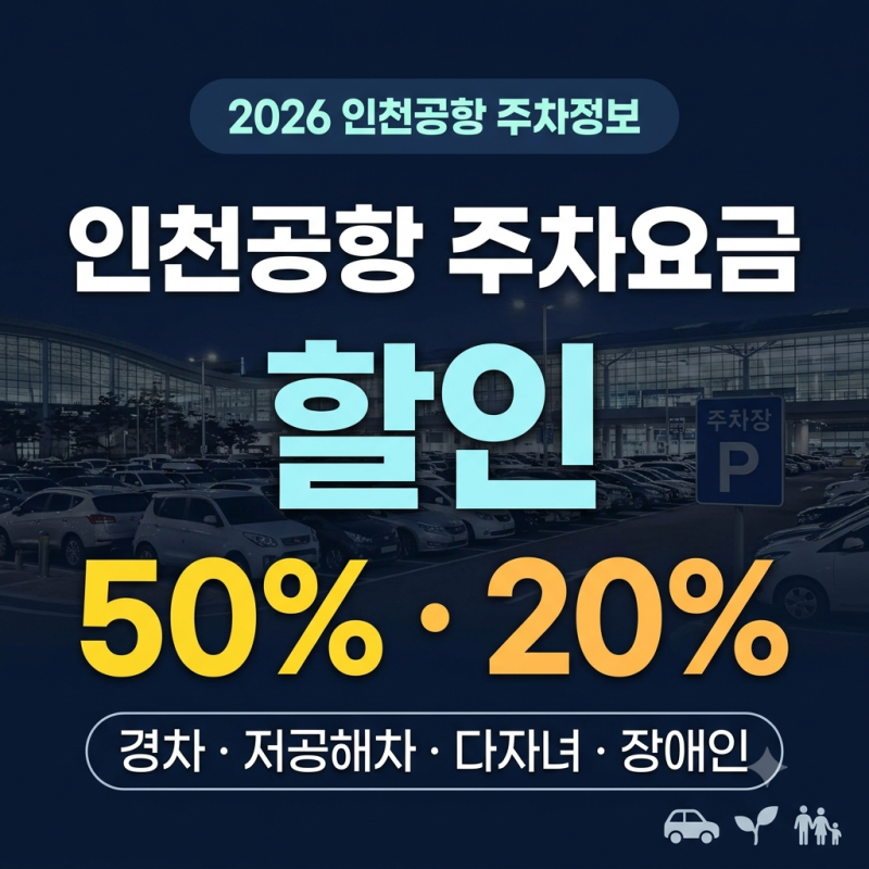 인천공항 주차요금 할인 총정리｜다자녀·경차·저공해차·장애인 감면