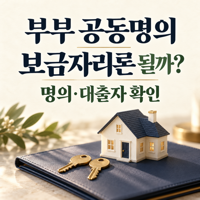 부부 공동명의 보금자리론 가능할까? 대출자·배우자 동의 확인법