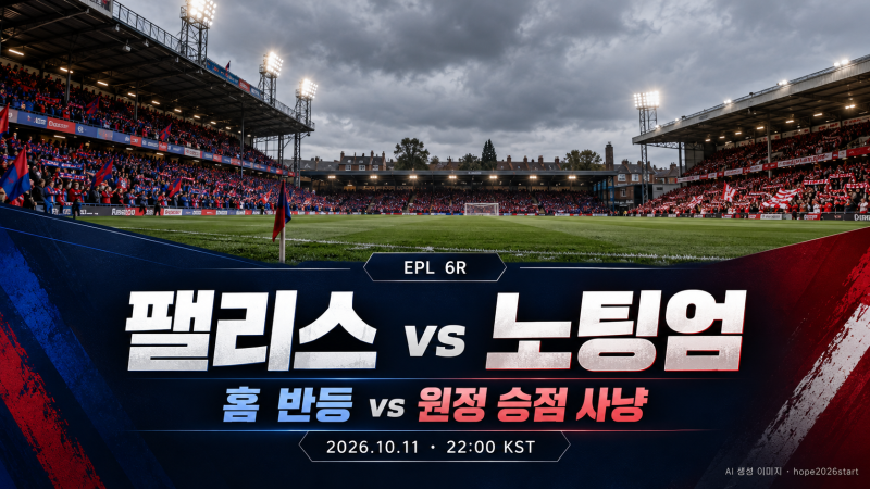 크리스털 팰리스 vs 노팅엄 경기 분석｜마테타 결장·상대전적·승무패 예측