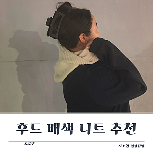 데일리룩으로 입기 좋은 로로텐 아로우 후드배색 니트 풀오버 추천드려요